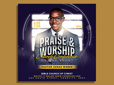 Church Flyer Template 3 event flyer faith flyer god gospel holiday instagram invitation jesus pastor praise print psd salvation service social media sunday service