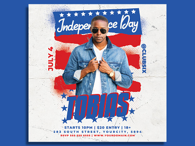 Independence Day Dj Flyer Template 4th of july american club flyer dj flyer event flyer flyer template guest dj flyer independence day labor day labor day flyer nightclub flyer party flyer poster veterans day