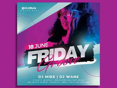 Night Club Party Flyer Template dj party flyer elegant event fashion flyer template friday girls night out glamour instagram invitation ladies night luxury night club nightclub party flyer sexy sexy girls summer