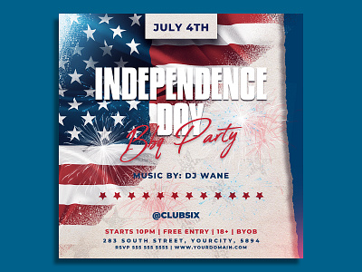 Independence Day Flyer Template 4th july 4th july flyer 4th of july american american flag celebration clean club club flyer event fireworks flag flyer independence day invitation memorial day minimal minimalist party