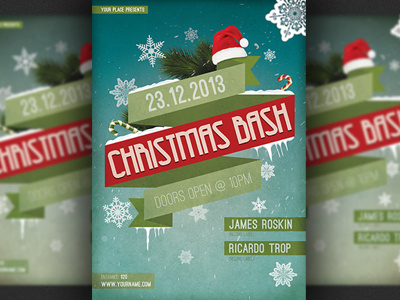 Christmas Bash Party Flyer Template celebration christmas flyer club design holidays modern party retro template xmas