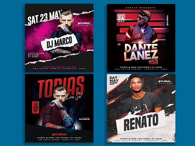 Dj Flyer Bundle club flyer concert concert flyer dj dj concert flyer dj flyer dj tour dubstep edm electro elegant event flyer template guest dj hip hop instagram invitation minimal