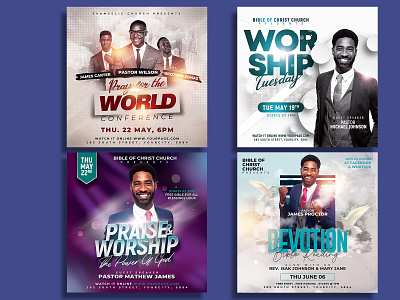 Church Flyer Template Bundle ceremony christian church church conference cross easter easter flyer event flyer faith god heaven holiday instagram invitation jesus pastor photoshop