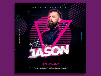 Dj Flyer Template banner club flyer concert flyer cover dj concert flyer dj event dj tour dubstep edm electro elegant flyer template guest dj instagram invitation mixtape music event nightclub