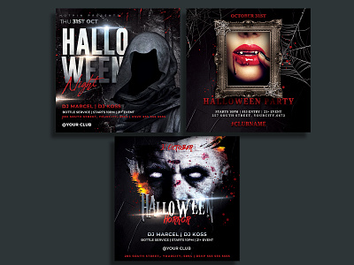 Halloween Flyer Template Bundle club flyer dark event flyer flyer template halloween halloween celebration halloween flyer halloween invitation halloween party halloween poster happy halloween haunted haunted house horror instagram invitation party party flyer post