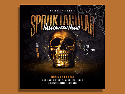 Halloween Flyer Template halloween flyer halloween invitation halloween party halloween poster happy halloween haunted haunted house horror instagram invitation party party flyer post poster scary