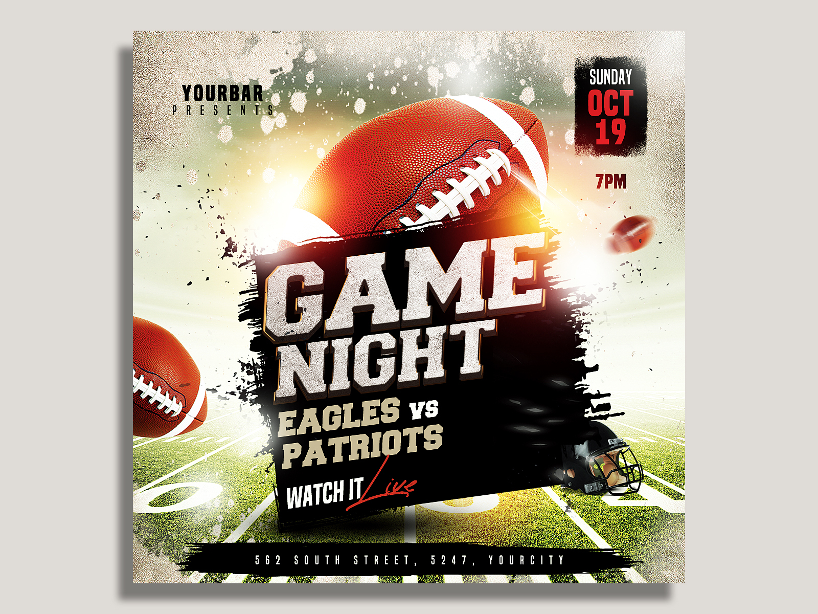 Football / SuperBowl Flyer, Graphic Templates - Envato Elements