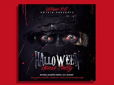 Halloween Flyer Template club flyer dark event flyer halloween halloween celebration halloween flyer halloween invitation halloween party halloween poster happy halloween haunted haunted house horror house party instagram invitation party party flyer poster