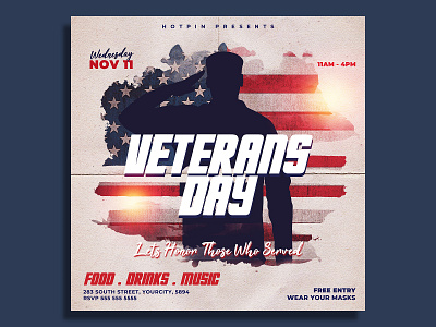 Veterans Day Flyer Template event flyer flyer holiday independence day labor labor day memorial day nightclub party party flyer patriot patriotic soldier template usa veterans day