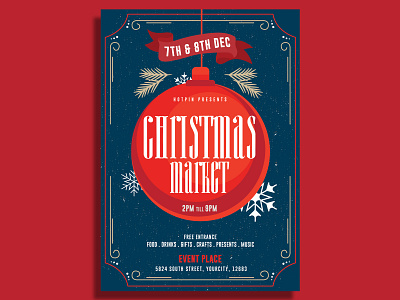 Christmas Market Flyer Template christmas christmas bazaar christmas crafts christmas event flyer christmas flyer christmas invitation flyer design halidays new year nye photoshop poster promotional psd template white xmas xmas event xmas flyer