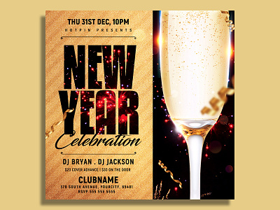 New Year Flyer Template club flyer new year new year 2021 new year countdown new year invitation new year party new year party flyer new years eve nightclub nye nye flyer party party flyer post poster vip party