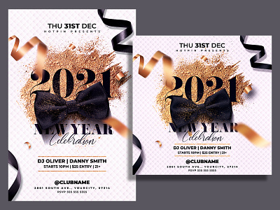 New Year Flyer Template 2021 party christmas party club flyer dj flyer flyer design flyer template gold new year new year 2021 new year countdown new year invitation new year party new year party flyer new years eve nightclub nye nye flyer