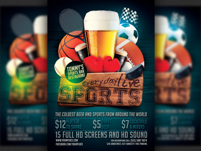 Sports Bar Flyer Designs Themes Templates And Downloadable Graphic Elements On Dribbble