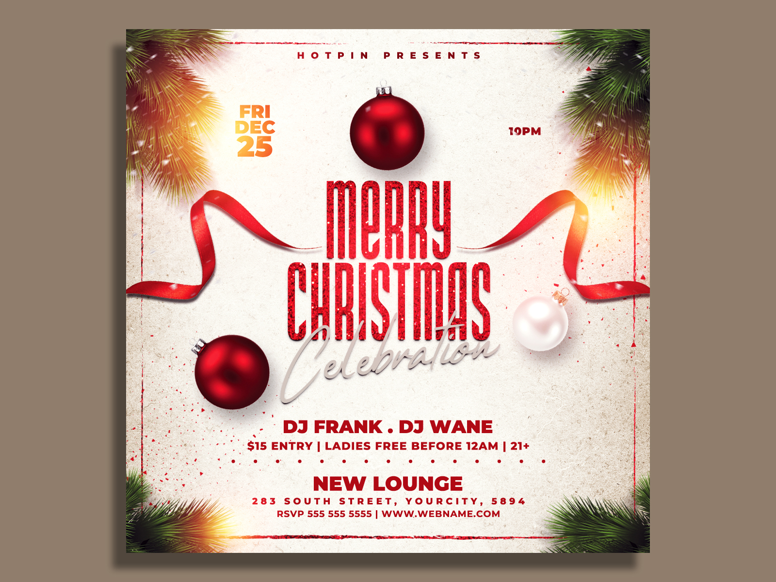 Christmas Flyer Template by Hotpin on Dribbble Throughout Free Holiday Flyer Templates