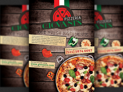 Pizzeria/Italian Restaurant Ad Flyer Template