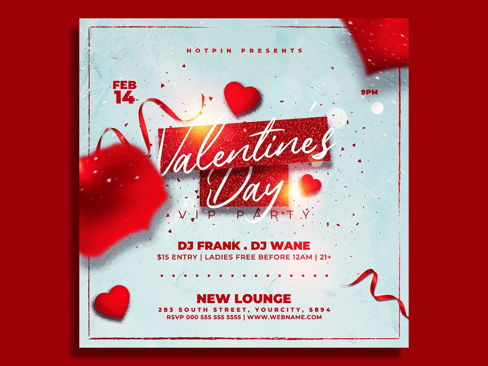 Valentines Day Flyer Template by Hotpin on Dribbble
