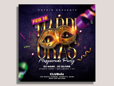 Masquerade Mardi Gras Flyer Template club flyer design elegant event flyer flyer template invitation mardi gras flyer mardi gras party mardigras mask masquerade flyer party flyer poster print promotion psd template template