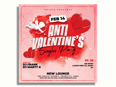 Anti Valentines Day Flyer Template