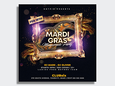 Mardi Gras Flyer Template club flyer design elegant event flyer flyer template invitation mardi gras flyer mardi gras party mardigras mask masquerade flyer party flyer poster print promotion psd template template