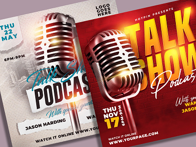 Talk Show Podcast Flyer Template