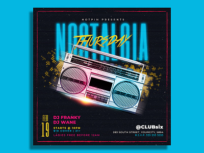 Retro 90s Flyer Template 90s party flyer club flyer disco disco flyer disco party event flashback invitation poster print promotion psd template retro club retro event retro flyer retro party summer flyer template