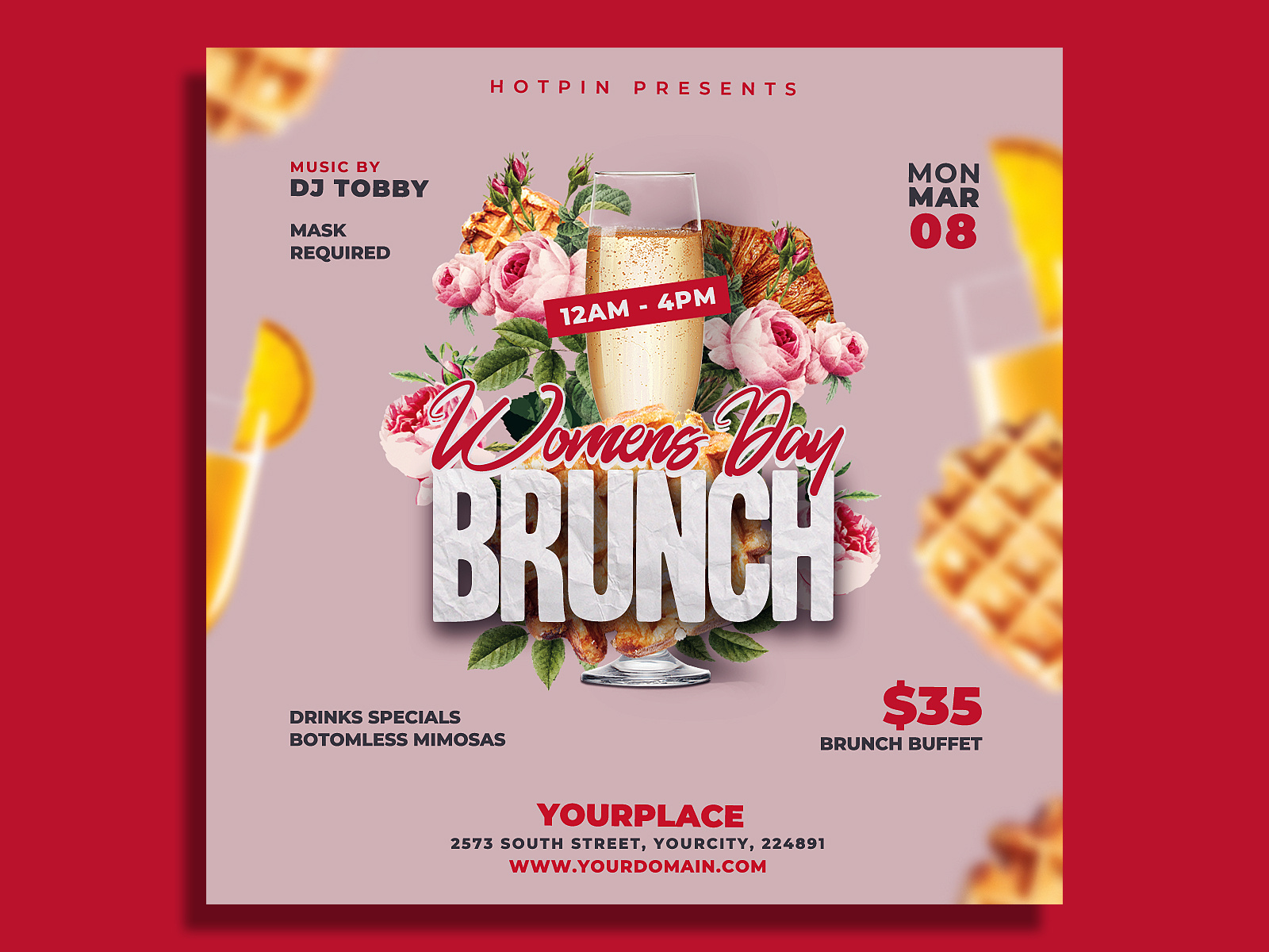 Womens Day Brunch Flyer Template By Hotpin On Dribbble