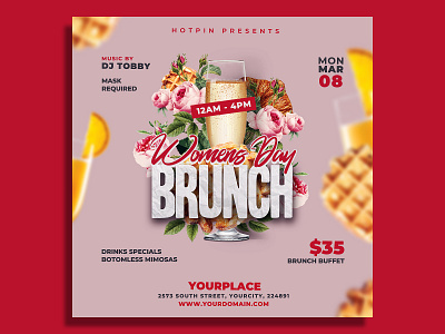 Womens Day Brunch Flyer Template