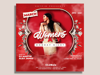 Womens Day Flyer Template 8 march card card templates celebration club flyer entertainment event event flyer fashion girl girls night out invitation ladies ladies night print spring template