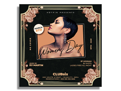 Womens Flyer Template 8 march card card templates celebration club flyer event flyer fashion girls night out invitation ladies ladies night music night club nightclub party party flyer print psd