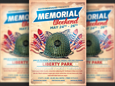 Memorial Day Event Flyer Template 4th july design festival flyer heroes independence day memorial day modern template
