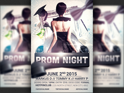 Prom Graduation Night Party Flyer Template