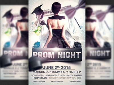 Prom Graduation Night Party Flyer Template by Christos 