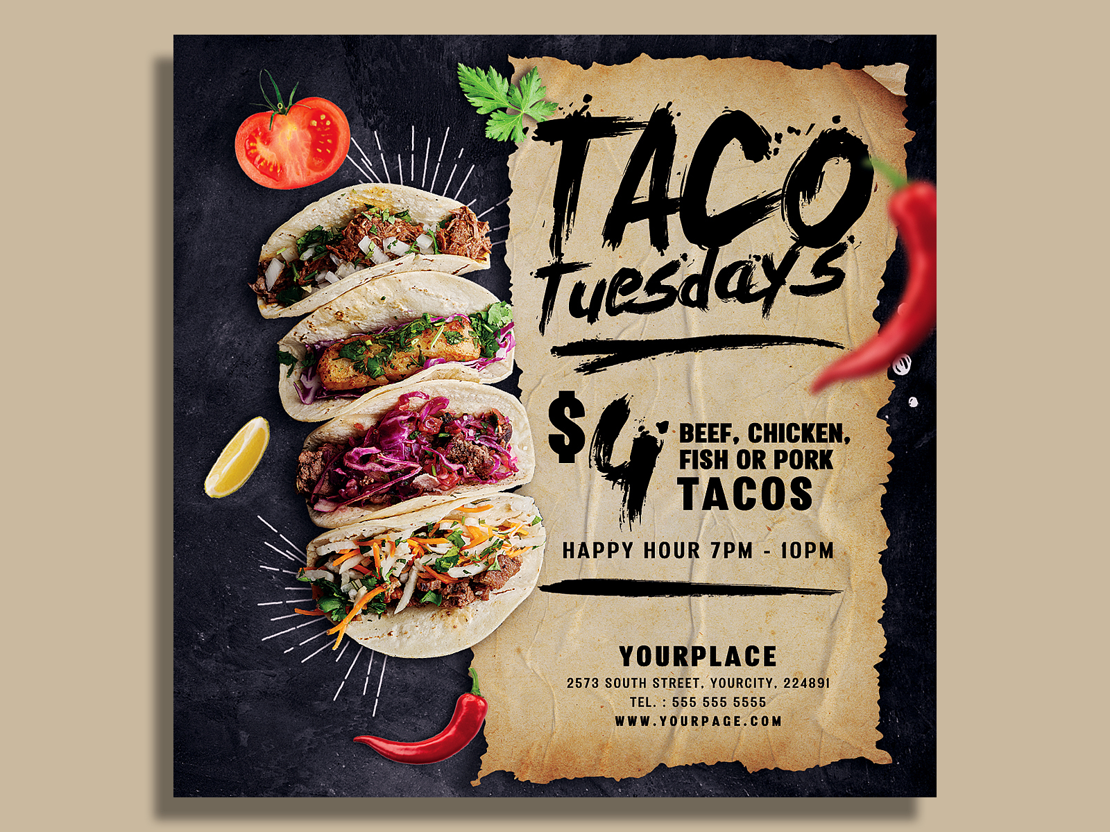 Taco Tuesday Flyer Template By Hotpin On Dribbble