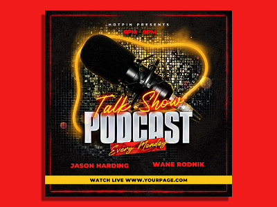 Talk Show Podcast Flyer Template