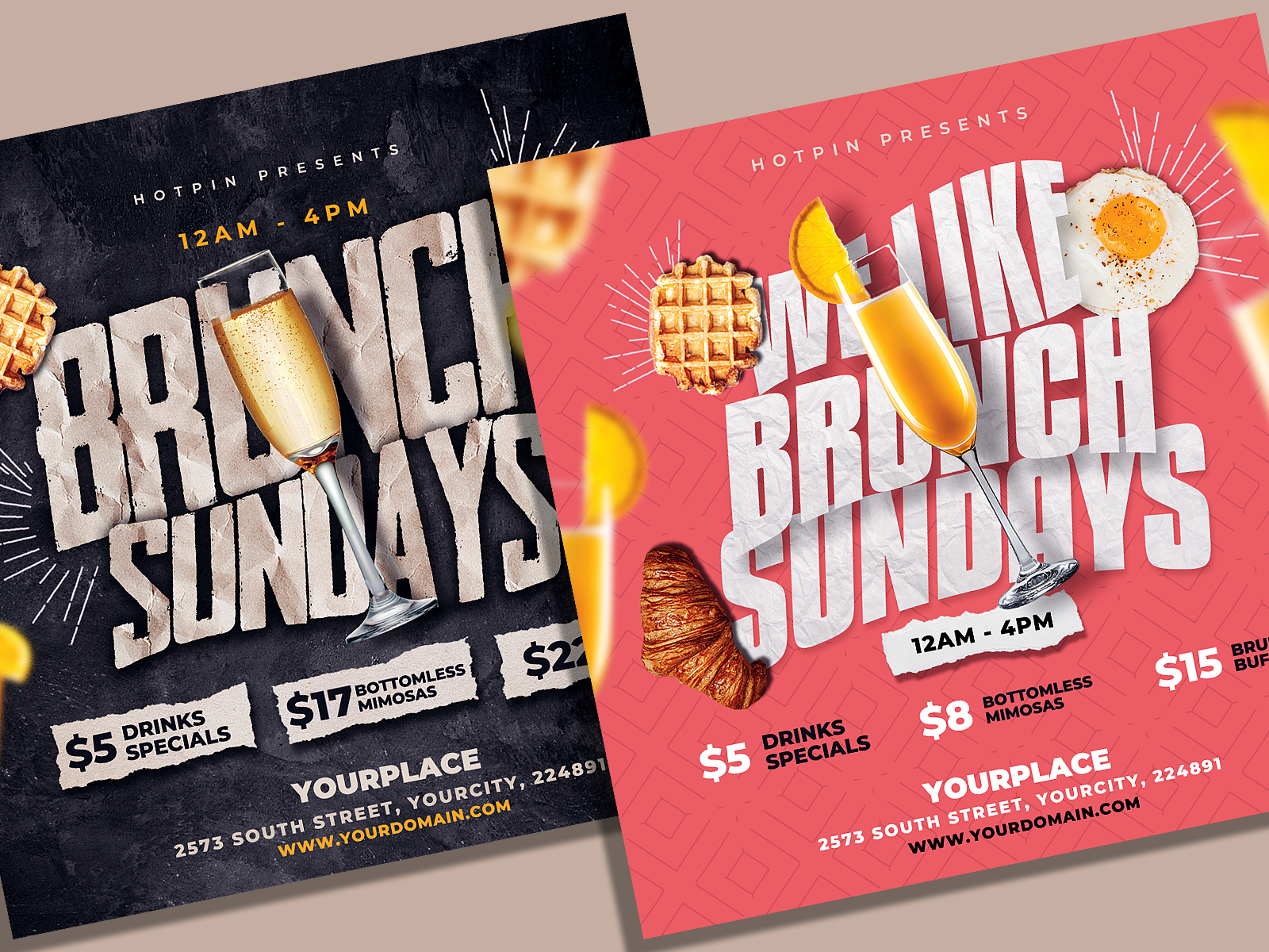 Brunch Flyer Template Bundle by Hotpin on Dribbble