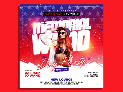 Memorial Day Party Flyer Template