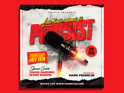 Talk Show Podcast Flyer Template