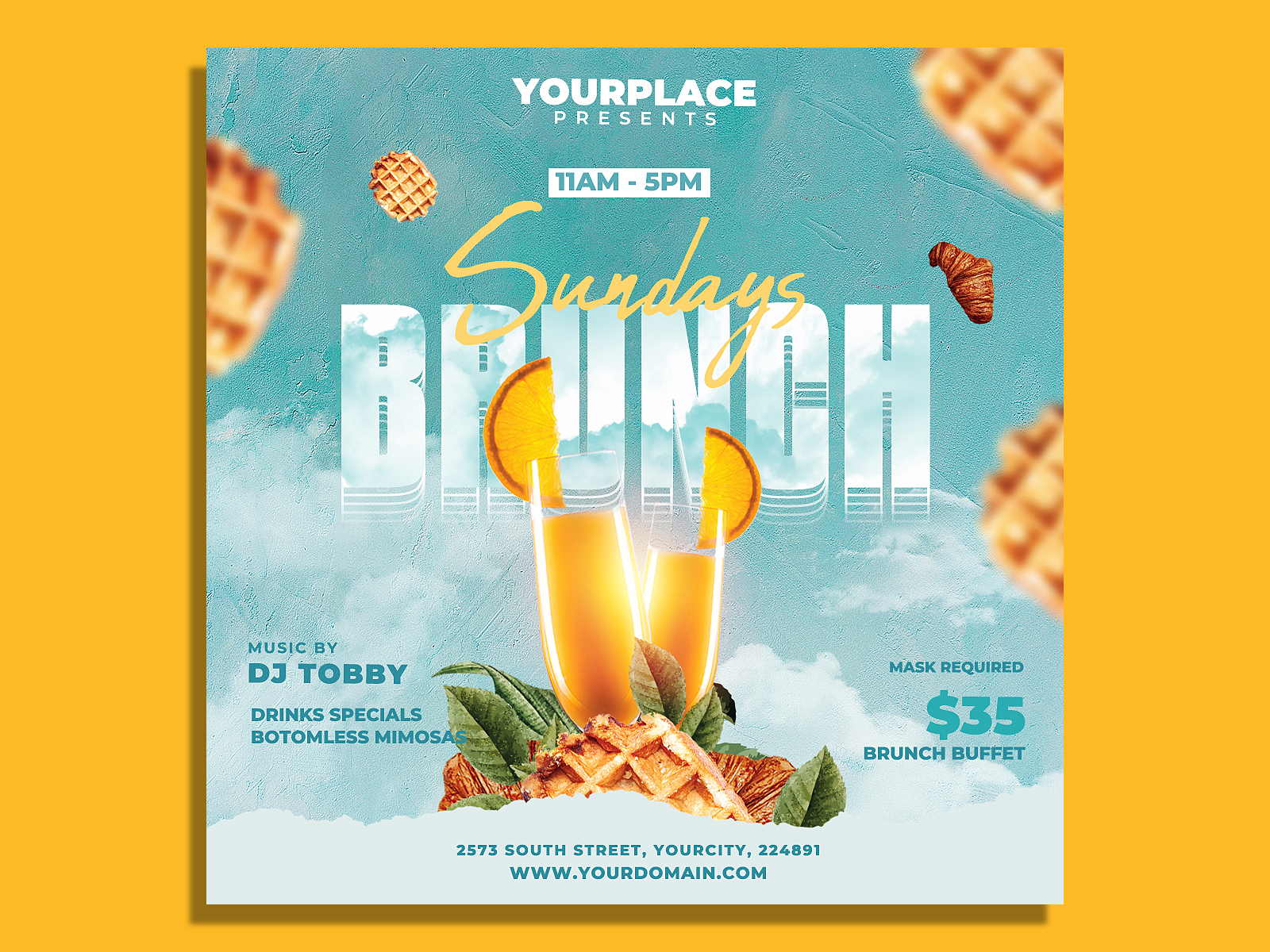 Brunch Flyer Template by Hotpin on Dribbble