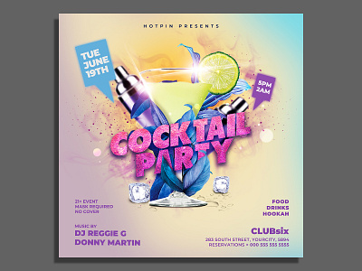 Cocktail Party Flyer Template weekend event