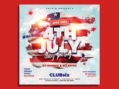 4th of July Flyer Template psd