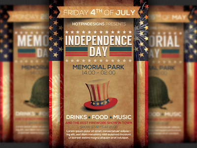 4th of July/Independence Day Flyer 4th of july american bbq celebration festival fireworks flyer template holiday independence day invitation memorial day template
