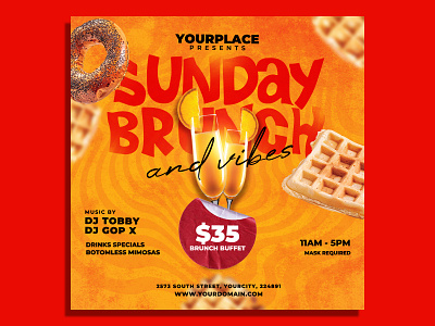 Brunch Flyer Template by Hotpin on Dribbble