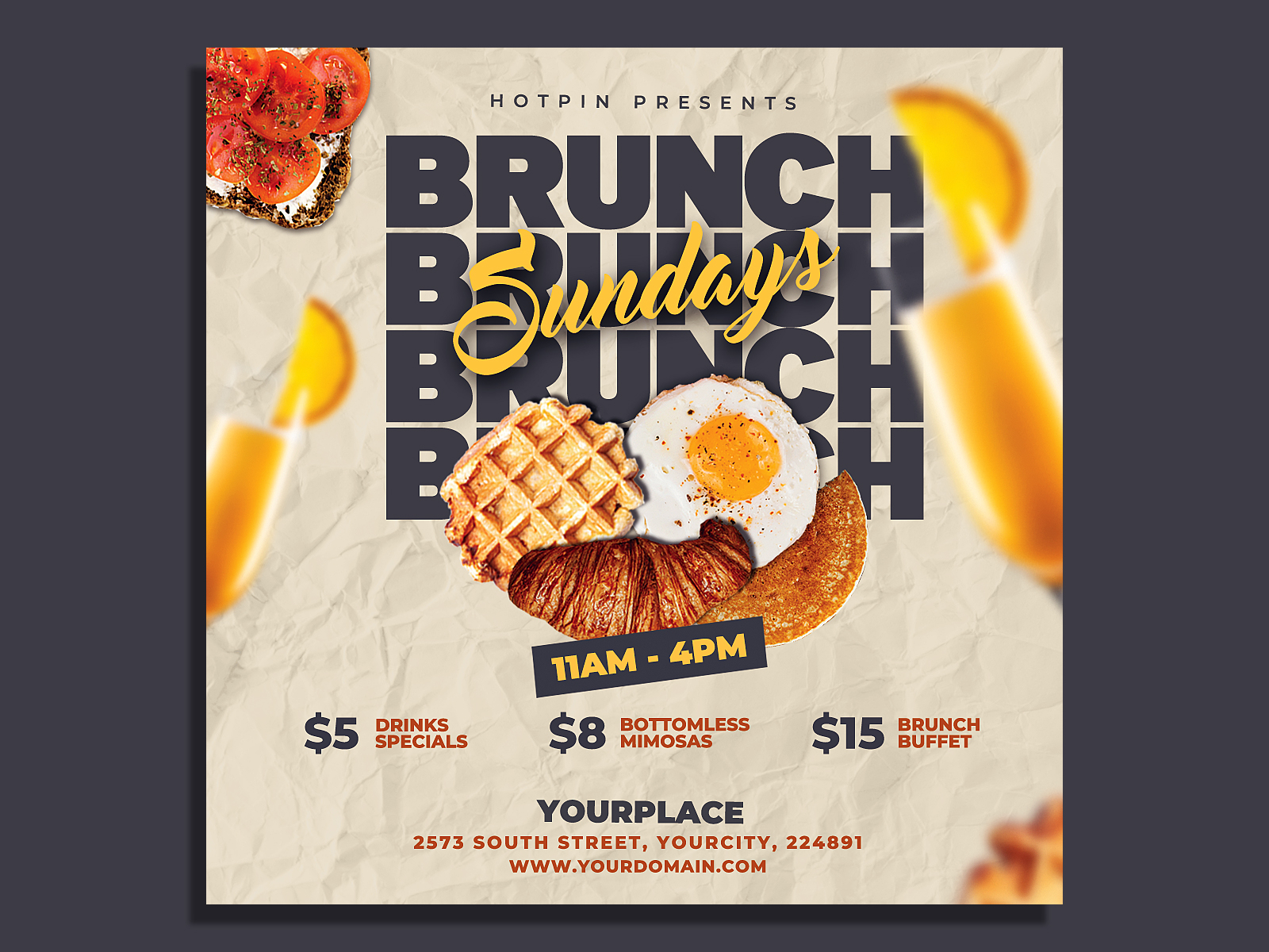 Brunch Flyer Template by Hotpin on Dribbble