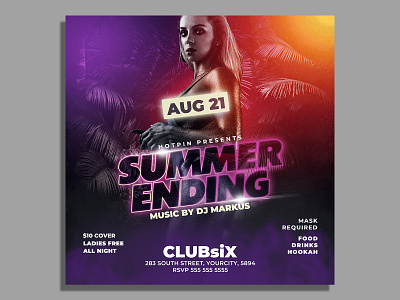 Summer Flyer Template summer cocktail