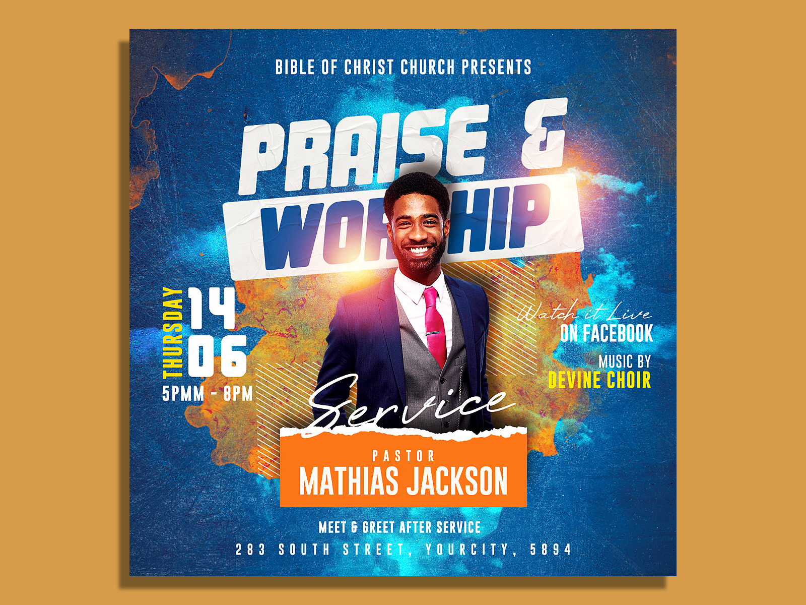 Church Flyer Template by Hotpin on Dribbble Throughout Meet And Greet Flyers Templates