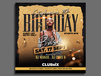 Birthday Flyer Template vip birthday