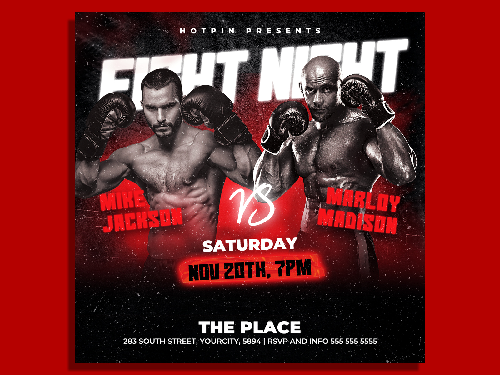 MMA Boxing Flyer Template by Hotpin on Dribbble