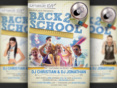 Back To School Party Flyer Template a5 club college college party dance event flyer modern psd students party