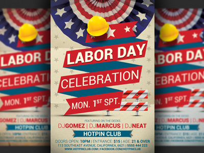 Labor Day Party Flyer Template america design labor day flyer labor day party modern party print psd usa