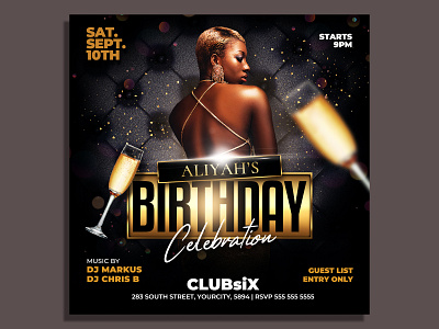 Birthday Flyer Template vip birthday